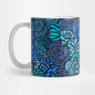 Succulent garden in blue Mug